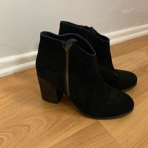 Black suede booties